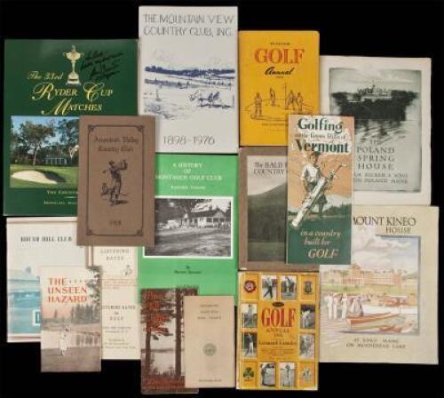 Large collection of books, booklets, ephemera, and photographs on golf