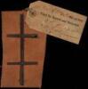 Original cattle brand on rawhide with registration label signed by County Recorder