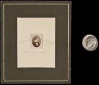 Miniature print of Hesler's famous "Tousled Hair" portrait of Abraham Lincoln