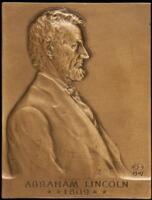 Brass plaque of Abraham Lincoln