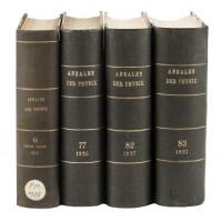 Four articles by Erwin Schrödinger in four bound volumes of Annalen der Physik