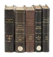 Six articles by Albert Einstein, in five volumes of Annalen der Physik