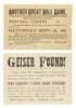 2 Michigan broadsides, 1895 Baseball game of "Green Stockings Irish Ball Tossers&rdquo; (and a fearless Umpire