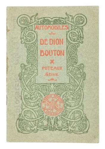 Voitures et Moteurs &agrave; p&eacute;trole de Dion-Bouton.