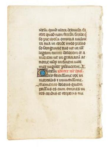 Manuscript leaf from a 15th century French Book of Hours