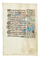Manuscript leaf from a 15th century French Book of Hours