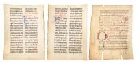 Three manuscript leaves from 15h century missals