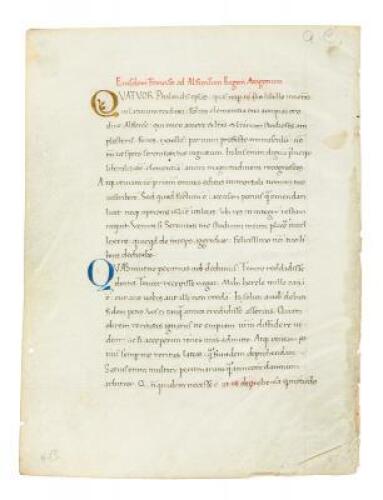 Manuscript leaf in a humanistic script, perhaps Italian, perhaps 16th century