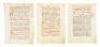 Five manuscript antiphonal or missal leaves