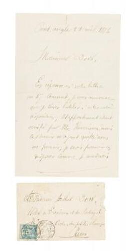 Rare letter by the Brittany innkeeper who hosted Gauguin's "Pont-Aven School" of post-impressionist painters