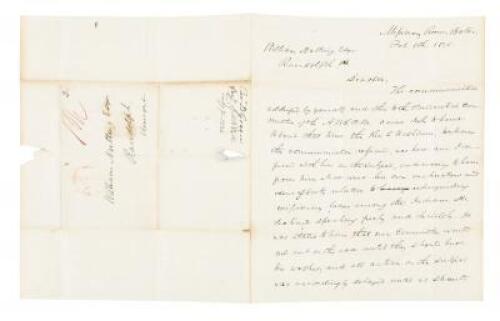 1836 Letter, &lsquo;Apostle to the Indians&rsquo; in Arkansas on the &lsquo;Trail of Tears&rsquo;