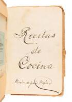 "Recetas de Cocina" - manuscript cookbook in Spanish, from Mexico