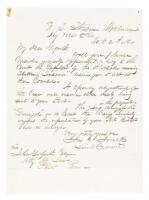 Letter from Lt. Commander James E. Jouett to Philadelphia lawyer John Goforth seeking representation in the sale of a captured blockade-runner