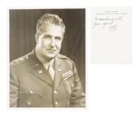 Photograph signed by General Leslie R. Groves, along with an initialed note