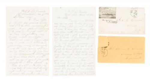 Two letters from Henry Sherman, serving aboard the U.S.S. "New Ironsides off the Carolina coast, to his sister in Massachusetts