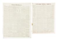 Two 1848 newspapers with news of the discovery of gold in California and the beginning of the California Gold Rush