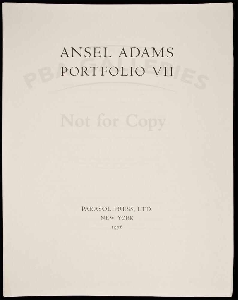 Ansel Adams: Portfolio VII