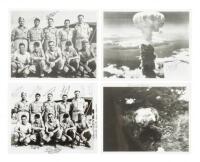 Four photographs signed by crew members of the "Bockscar" on the Nagasaki bombing mission