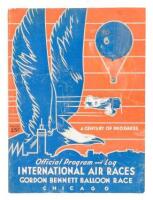 Official Program and Log International Air Races, Gordon Bennett Balloon Race, Curtiss-Wright-Reynolds Airport Chicago, September 1 to 4, 1933