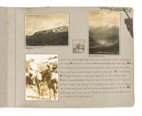 Manuscript diary with original photographs from a hiking trek in the Alps of Switzerland