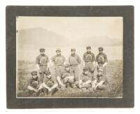 Original photograph of ten members of the Metlakahtla, Alaska, baseball team at Dr. William Duncan's mission