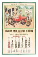 Two large salesman's sample calendars, each with large color print featuring the Our Gang kids