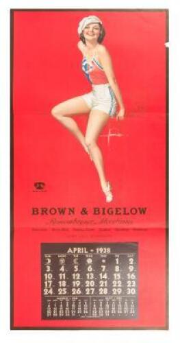 Seven large advertising posters for Brown & Bigelow featuring pinup art by Rolf Armstrong and others