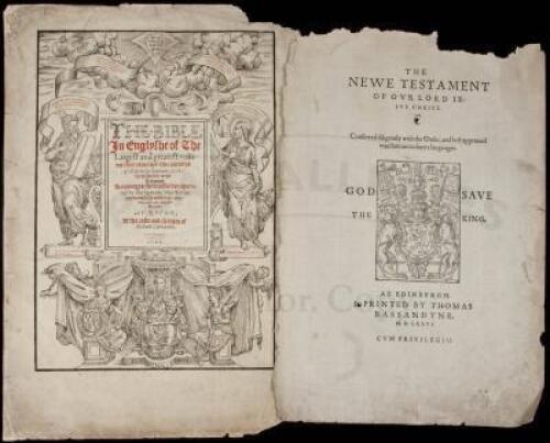 Two title-pages from 16th century English language editions of the Bible