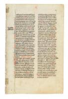 Manuscript leaf from a 14th century French Missal