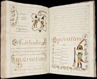 Illustrated manuscript arithmetic copy book - Fabulous original illustrations throughout