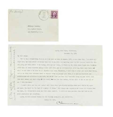 Letter from Charmian London to Ralph Conning, discussing various matters including her near-fatal horseback accident