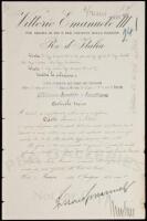 WITHDRAWN. Document signed by Vittorio Emanuele III, King of Italy and Benito Mussolini