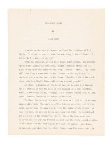 The Great Slave - typed manuscript story