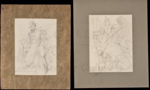 Three original pencil drawings by John Tenniel