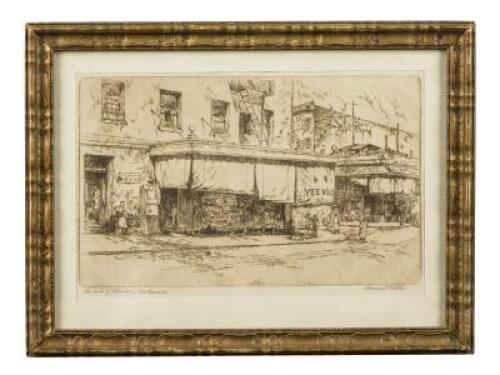 Etching, &ldquo;The Center of Chinatown, San Francisco&rdquo;