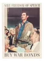 Original World War II Poster, &ldquo;Save Freedom of Speech/Buy War Bonds&rdquo;