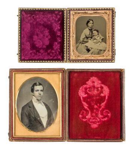 Pair of cases images of Napa pioneer Charles Crane Hackett and his wife Susie T. Smith