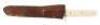 19th century California fixed-blade Bowie knife with white bone handle, original leather sheath - 2