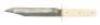 19th century California fixed-blade Bowie knife with white bone handle, original leather sheath - 4