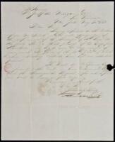 Autograph Letter on record passage of the clipper ship Sovereign of the Seas from Honolulu to New York, from shipping agents Funch & Meincke in New York, to S. Griffiths Morgan in San Francisco