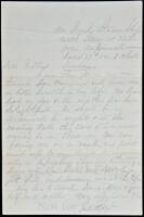 Autograph Letter, signed, from future San Francisco jail-keeper en route to California