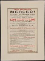Broadside advertisement for business and residential lots in Merced following the completion of the Crocker and Huffman Canal