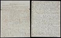 Two Autograph Letters (1 unsigned) from William C. Mosher in Stockton, California, to his cousins in the east, describing Stockton, the Big Trees, and other features