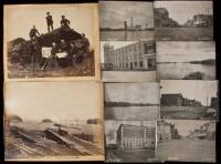 Sixteen albumen photographs of scenes in and around Vancouver, plus 9 small silver photographs of scenes in the Prairie Provinces