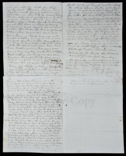 Two Autograph Letters, signed, regarding the forming of the New Orleans and Texas Railroad Company