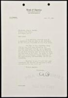 Typed Letter, Signed, as Founder-Chairman of the Bank of America