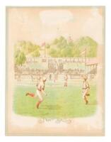 Fly Ball - original color lithograph from "Our National Game"