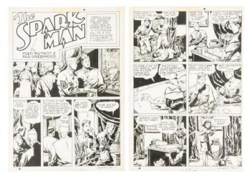 10 pages of original art for Spark Man from Sparkler Comics No. 23