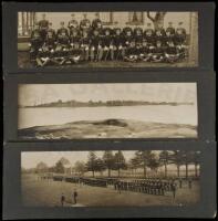 Three gelatin silver panorama photographs of Fort Slocum, New York, and soldiers therein