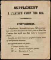 Supplément à l'Almanach Icarien pour 1848. Avertissement. Ce Supplément à l'Almanach Icarien pour 1848 est spécialement consacré à la description du Texas...